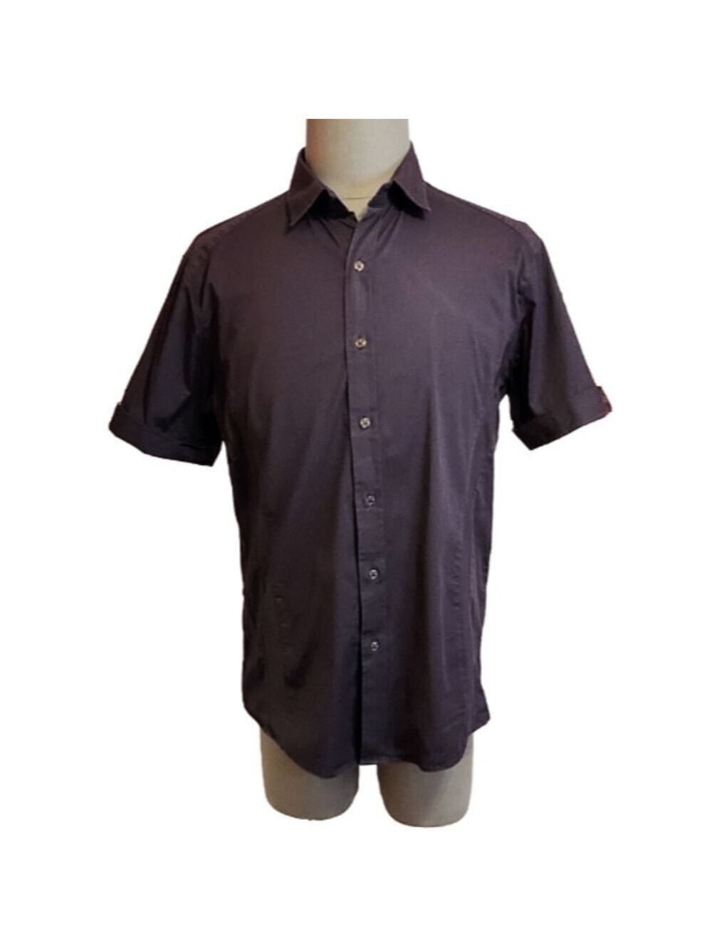 7 Diamonds Navy Short Sleeve Dress Shirt Extra Large